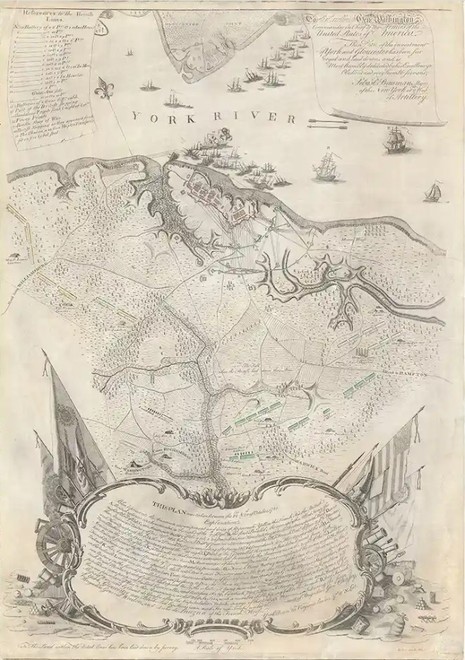 Map of the Siege of Yorktown, 1782