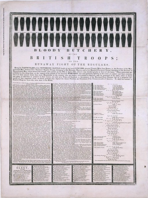 A Bloody Butchery, by the British Troops; or the Runaway Fight of the Regulars